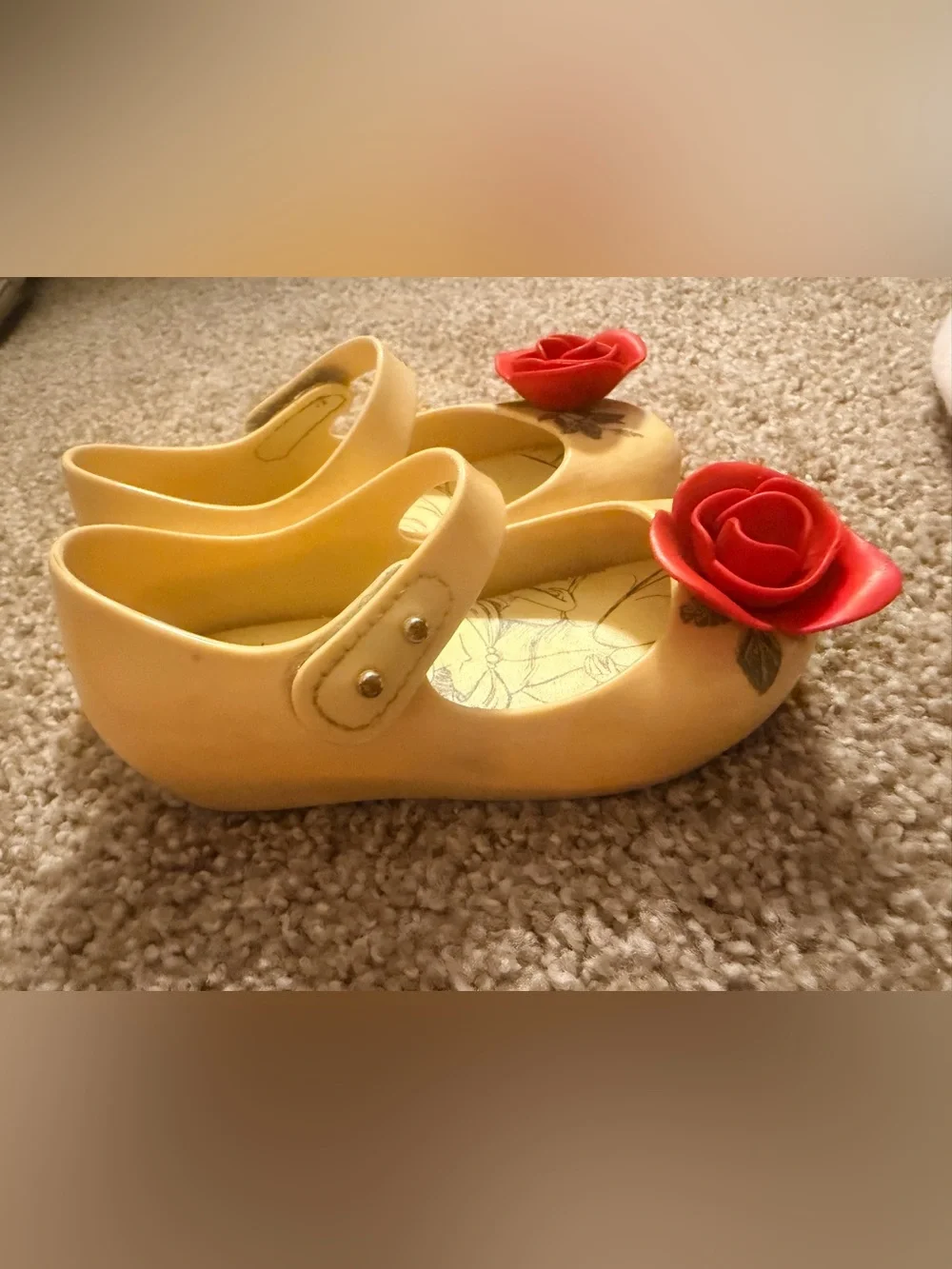 Mini Melissa Yellow Mary Jane Beauty and the Beast Shoes